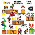 CLASSIC super mario pixel stickers