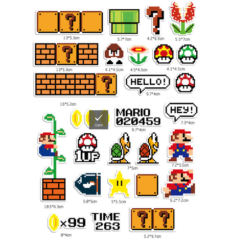 CLASSIC super mario pixel stickers