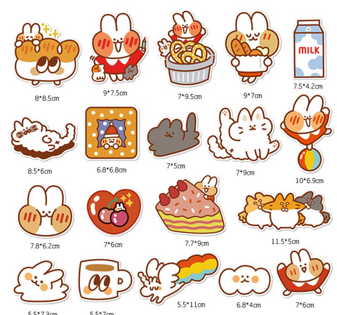 cute kawaii bear stickers rabbit chibi anime