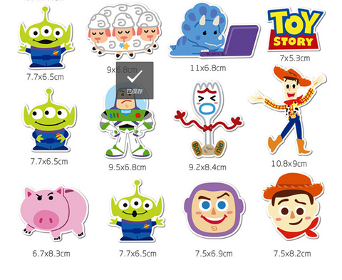 TOY STORY CARTOON STICKERS TRAVEL