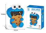 KAWAII CARTOON SESAME STREET ELMO COOKIE MONSTER GIRL PLASTIC BUILDING BLOCK