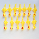 5 PCS Catapult Launch Rubber Catapulted Chicken Toys Finger Prank Stretchy