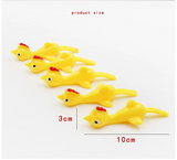 5 PCS Catapult Launch Rubber Catapulted Chicken Toys Finger Prank Stretchy