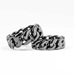 RISGOVEMX STYLE DESIGNED STAINLESS STEEL "PROJECT 002" RINGS BLACK