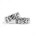 RISGOVEMX STYLE DESIGNED STAINLESS STEEL "PROJECT 002" RINGS SILVER