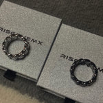 RISGOVEMX STYLE DESIGNED STAINLESS STEEL "PROJECT 002" RINGS BLACK